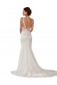 Online Modern Deep V-Neck Sheath Lace Wedding Dress with Open V-Back UK