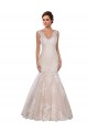 Online Classic Fit and Flare V-Neck Mermaid Lace Wedding Dress UK