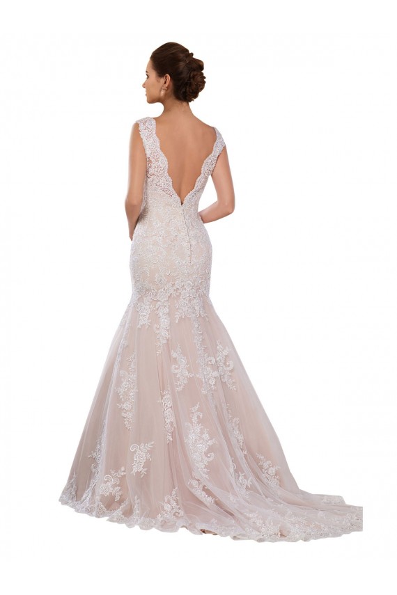 Online Classic Fit and Flare V-Neck Mermaid Lace Wedding Dress UK