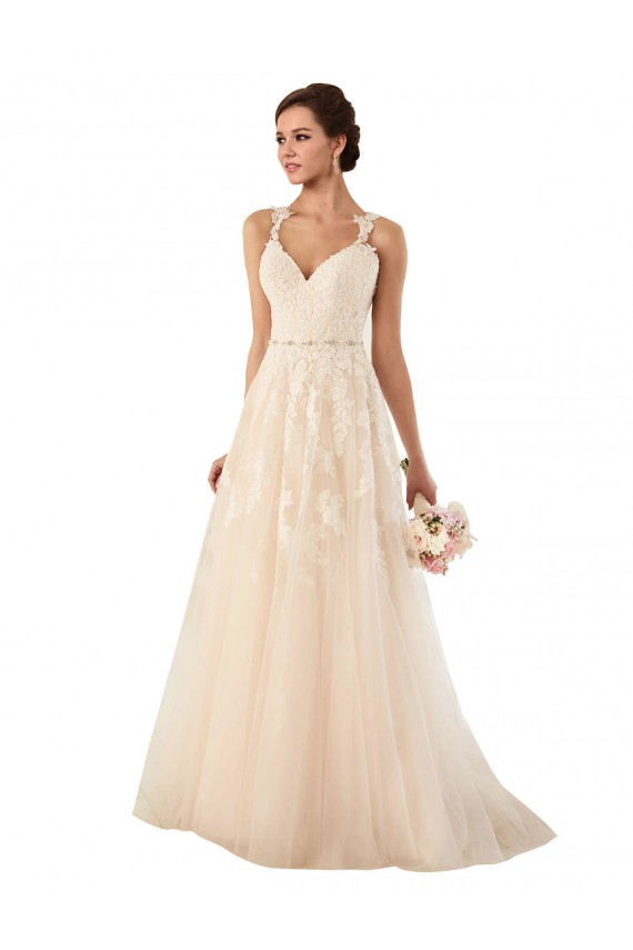 Online Sweetheart A-Line Tulle Wedding Dress with Lace Illusion Back UK