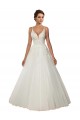 Online Modern Spaghetti Straps Ball Gown Tulle Wedding Dress with Lace Bodice UK