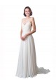 Online Spaghetti Straps V-Neck A-Line Chiffon Beach Wedding Dress UK