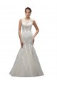Online Illusion High Neck Mermaid Lace Wedding Dress UK
