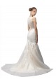 Online Illusion High Neck Mermaid Lace Wedding Dress UK