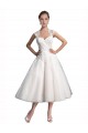 Online A-Line Short Tea Length Sweetheart Tulle Lace Beach Wedding Dress UK