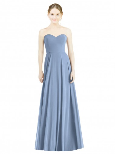 Online Strapless Sweetheart Chiffon Bridesmaid Dress UK