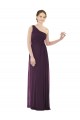 Online Draped One Shoulder Full Length Chiffon Bridesmaid Dress UK