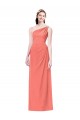 Online Draped Full Length One Shoulder Chiffon Bridesmaid Dress UK
