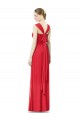 Online Long Chiffon Bridesmaid Gown with Neckline Straps UK