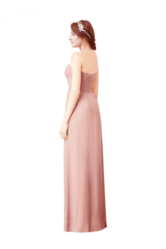 Online Long Chiffon Sweetheart Bridesmaid Dress with Twist Bodice UK
