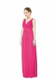 Online Sleeveless V-Neck Long Chiffon Bridesmaid Dress with V-Back UK