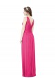 Online Sleeveless V-Neck Long Chiffon Bridesmaid Dress with V-Back UK