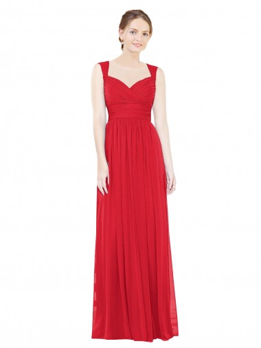 Online Full-Length Long Chiffon Bridesmaid Dress with Side Front Slit UK