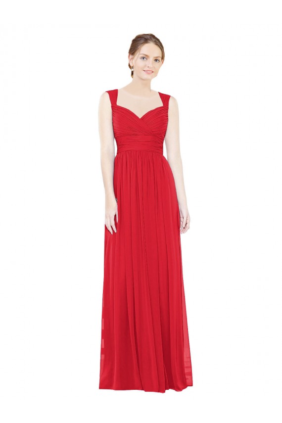 Online Full-Length Long Chiffon Bridesmaid Dress with Side Front Slit UK