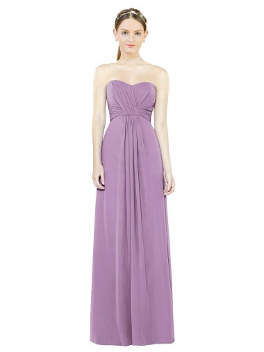 Online Sweetheart Neckline Strapless Chiffon Bridesmaid Dress with Wrap Pleat UK