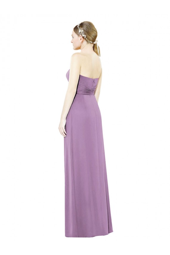 Online Sweetheart Neckline Strapless Chiffon Bridesmaid Dress with Wrap Pleat UK