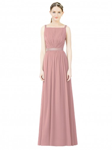 Online High Neck Chiffon Bridesmaid Dress with Low Back UK
