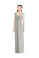 Online Full Length Lux Chiffon Dress with Draped Bodice And Shirred Straps UK