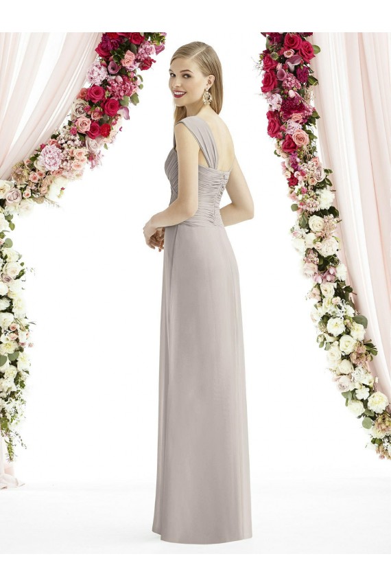Online Full Length Lux Chiffon Dress with Draped Bodice And Shirred Straps UK