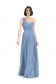 Online One Shoulder Long Chiffon Bridesmaid Dress with Sweetheart Bodice UK