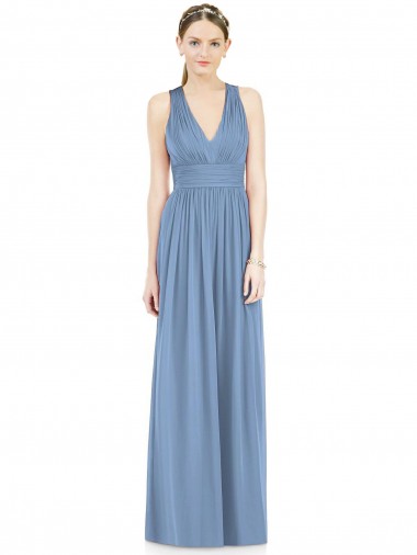 Online Sleeveless Cross Strap Back Chiffon Bridesmaid Dress UK