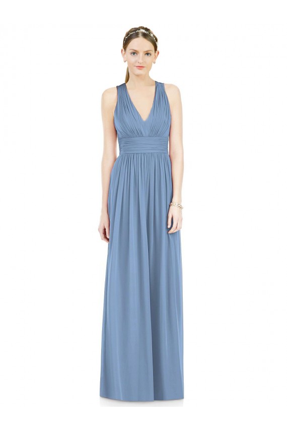 Online Sleeveless Cross Strap Back Chiffon Bridesmaid Dress UK