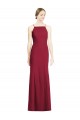 Online High Square Trumpet Chiffon Bridesmaid Dress with Lace-Up Open Back UK