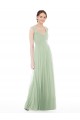 Online Sheer Back Cap Sleeves Long Chiffon Bridesmaid Dress  UK