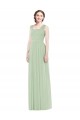Online Sleeveless Chiffon Long Bridesmaid Dress with Shoulder Straps UK