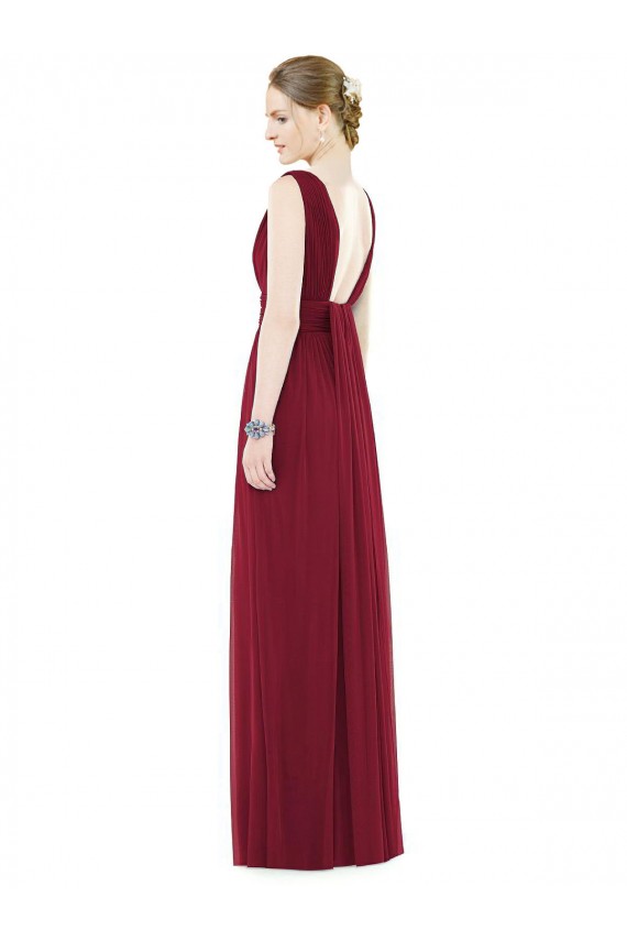 Online Low Square Back Sleeveless Shirred Skirt Bridesmaid Dress UK