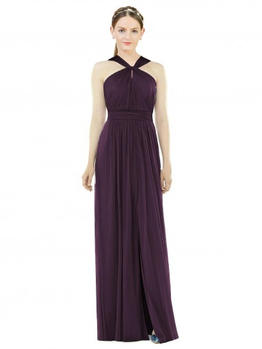 Online Maxi Chiffon Halter Neck Bridesmaid Dress UK