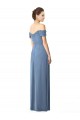 Online Off the Shoulder Chiffon Bridesmaid Dress with Draped Bodice UK