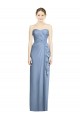 Online Strapless Full-Length Chiffon Bridesmaid Dress with Front Slit UK