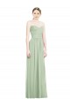 Online Crisscross Draped Full Length Strapless Chiffon Bridesmaid Dress UK