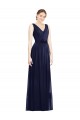 Online Full-Length V-Neck Lux Chiffon Bridesmaid Dress with V-Back UK