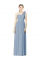Online Flower Shoulder Draped One Shoulder Chiffon Bridesmaid Dress UK