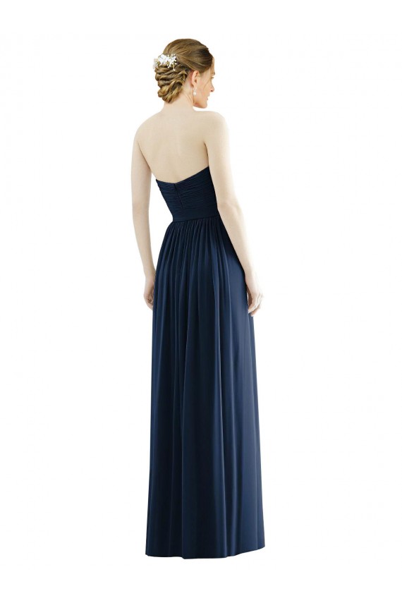 Online Low Back Draped Strapless Chiffon Formal Bridesmaid Dress  UK
