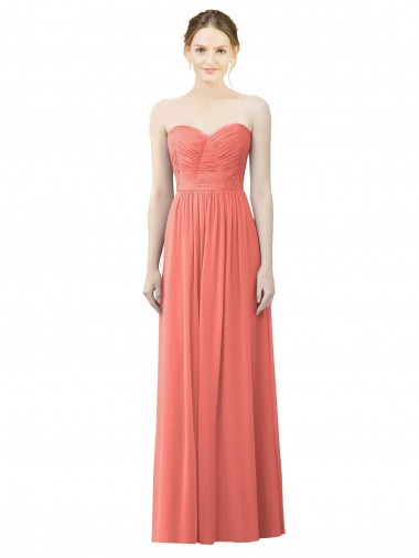 Online Draped Sweetheart Strapless Chiffon Bridesmaid Dress UK