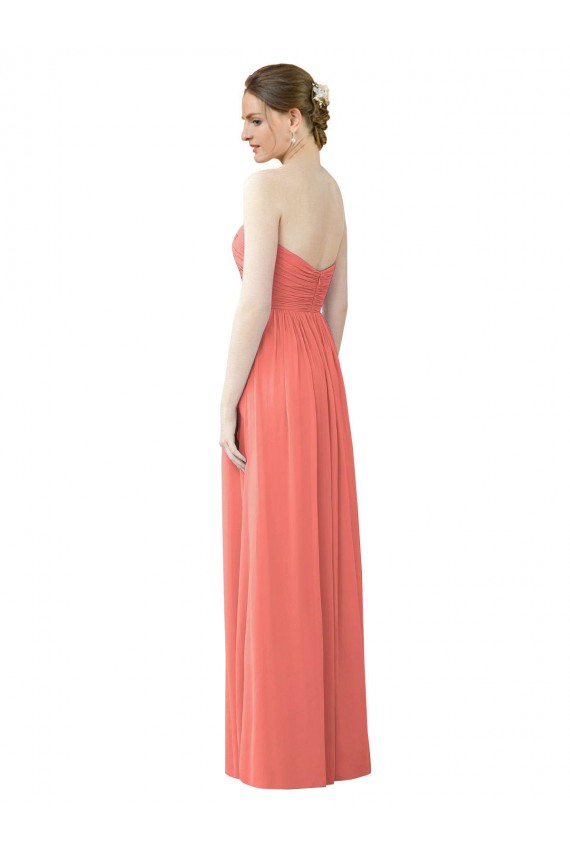 Online Draped Sweetheart Strapless Chiffon Bridesmaid Dress UK