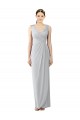 Online Draped Sleeveless Long Chiffon V-Neck Bridesmaid Dress UK
