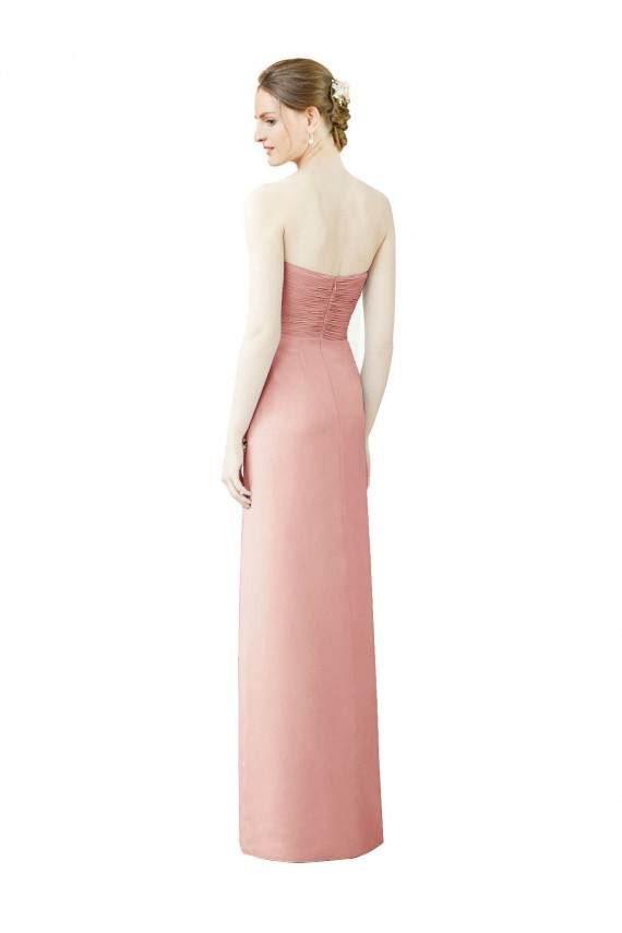 Online Strapless Sweetheart Long Chiffon Wrap Bridesmaid Dress UK