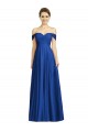 Online Off the Shoulder Draped Chiffon Maxi Bridesmaid Dress UK