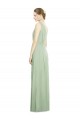 Online Natural Waist V-Neck Draped Chiffon Bridesmaid Dress UK
