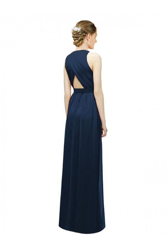 Online Sleek Halter Neck Chiffon Bridesmaid Dress  UK