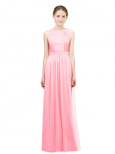 Online Sleek Halter Neck Chiffon Bridesmaid Dress  UK