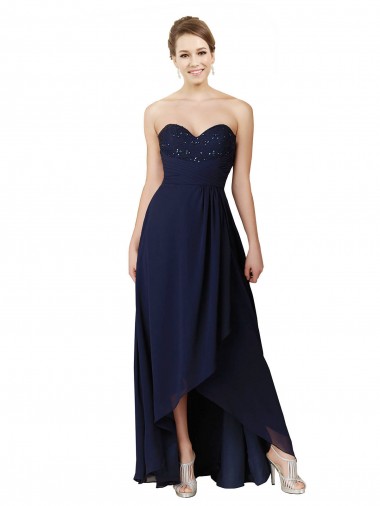 Online Sweetheart Neckline Beaded Lace and Chiffon Bridesmaid Dress UK