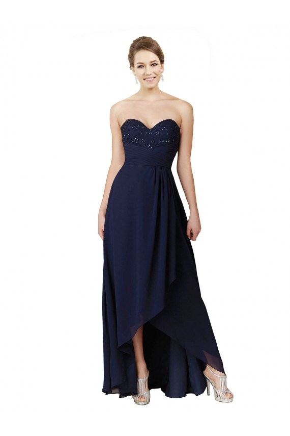 Online Sweetheart Neckline Beaded Lace and Chiffon Bridesmaid Dress UK