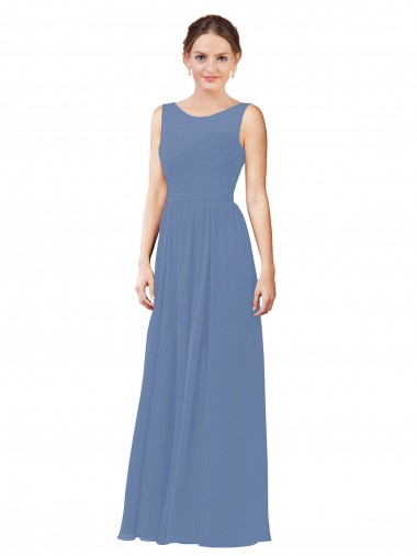 Online Luxe Chiffon Bridesmaid Dress with Illusion and Sweetheart Neckline UK