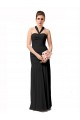 Online Long Halter Chiffon Bridesmaid Dress with Dropped Waist UK