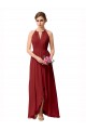 Online High Low Long Halter Keyhole Chiffon Bridesmaid Dress UK